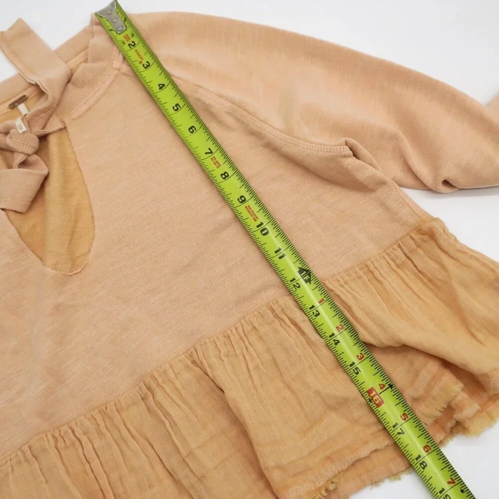 Free People Sweet Jane Pullover Top Sweatshirt Long Sleeve Cropped Oversized XS